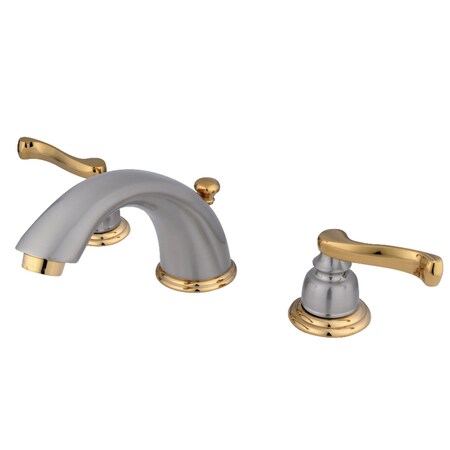 Kingston Brass KB8969FL 8" Widespread Bathroom Faucet, Brushed Nickel/Polished Brass KB8969FL